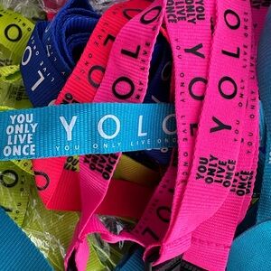 ✨ YOLO Keychains – Set of 5 – Bright Colors – “You Only Live Once”